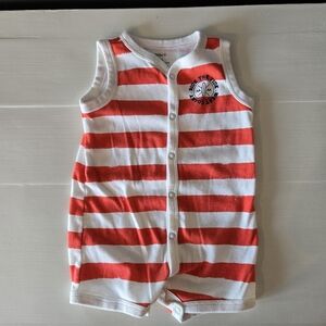 Carter's Red and White Striped Sleevless Baby Romper 9m